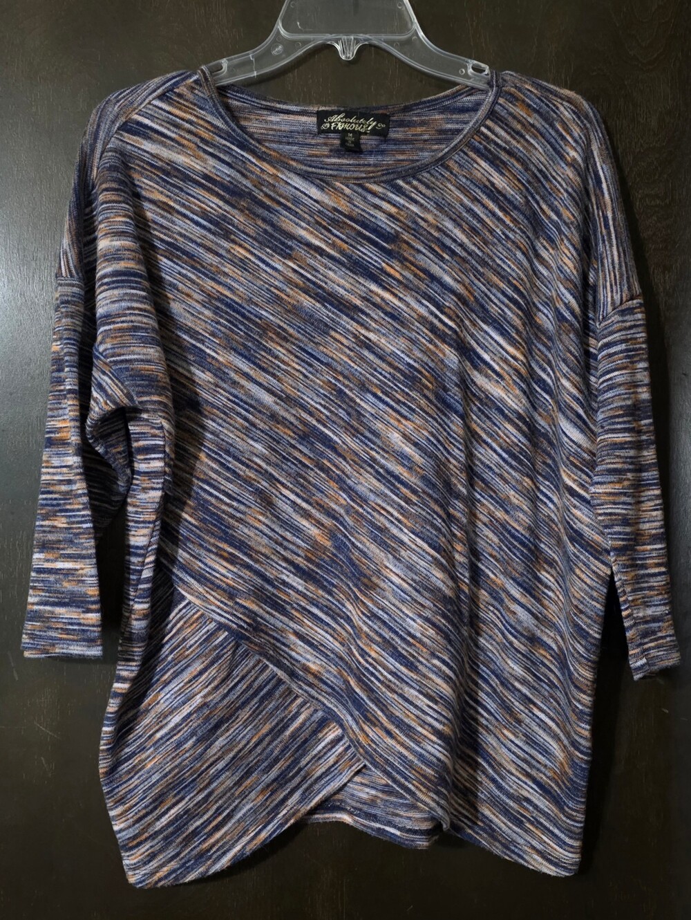 💢4For$20 Absolutely Famous Blue Multi-Stripe Women's Knit Top Size M